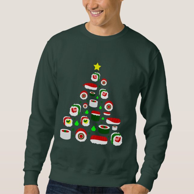 Moletom sushi árvore de natal feia (Frente)