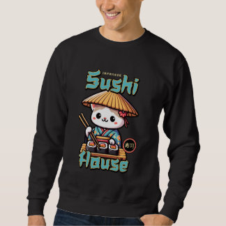 Moletom Sushi Cat, Japanese Cute Kitty Anime Kawaii Cat Su