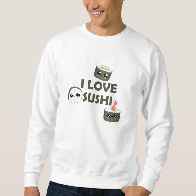 Moletom Sushi Love Cute Cawaii Comida Favorita Comida (Frente)