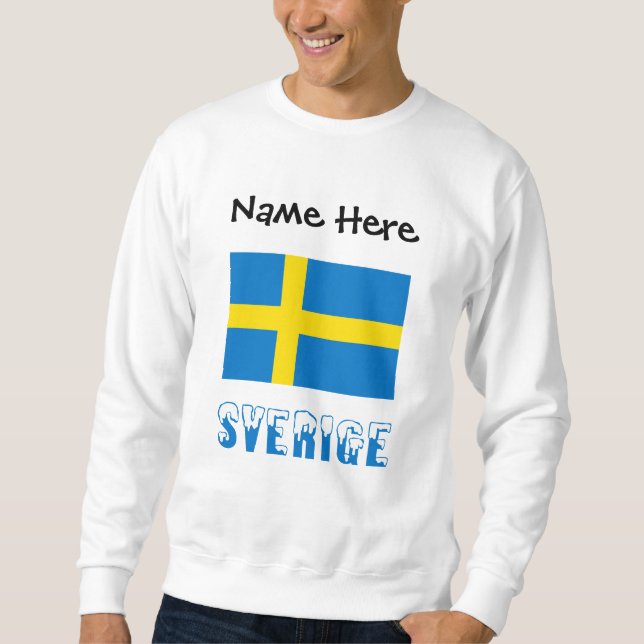 Moletom Sverige och Svenska Flagge Personalizado (Frente)