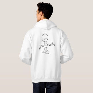 Moletom Sweat à capuz branco desenho alien
