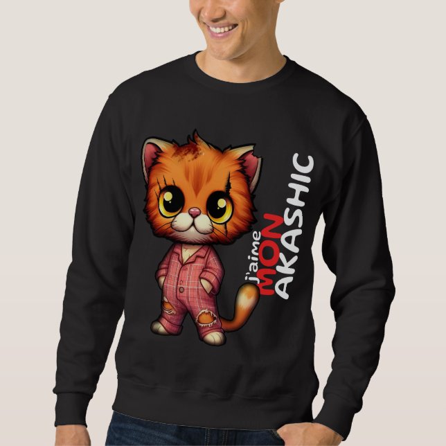 Moletom Sweat-Shirt Chat | J'aime Mon Akashic (Frente)