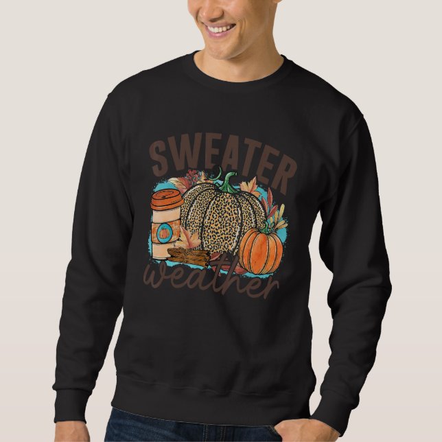 Moletom Sweater Weather Pumpkin Drink  Thanksgiving Party (Frente)