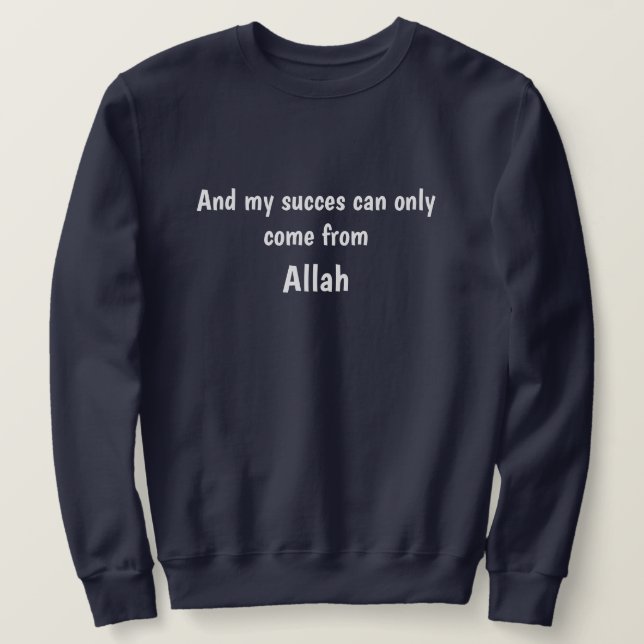 Moletom Sweatshirt "Allah = succes" blauw. (Frente do Design)