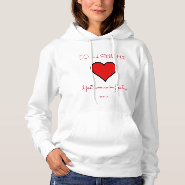 Moletom Sweatshirt básica de capuz/Coração vermelho-cota f (Frente)