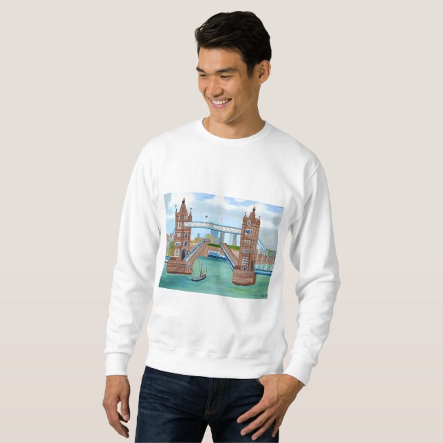 Moletom Sweatshirt básica dos Homens da Ponte de Londres (Frente Completa)