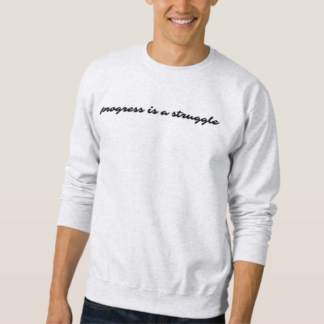 Moletom Sweatshirt básica dos homens do Progresso (Frente)