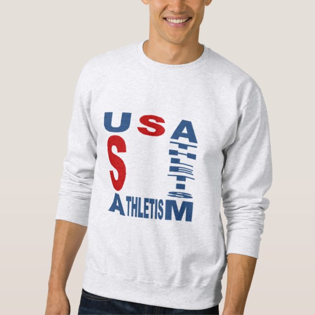 Moletom sweatshirt cendre homme  USA  ATHLETISM (Frente)