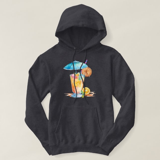 Moletom Sweatshirt Com Casca De Bebida Tropical (Frente do Design)