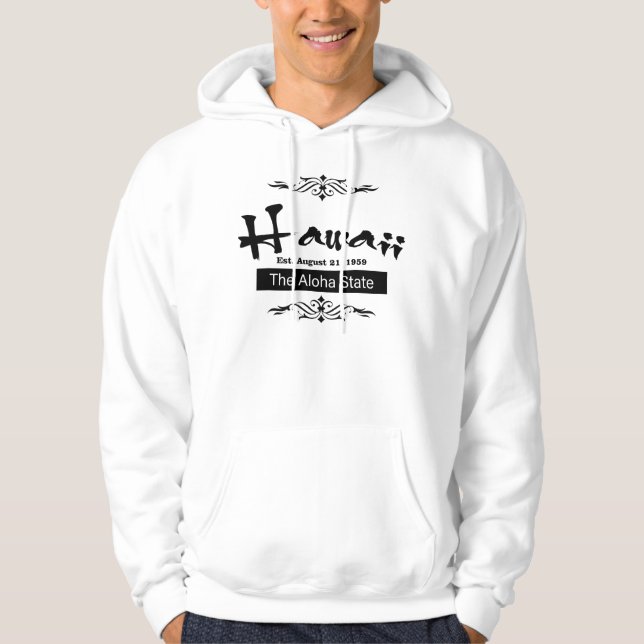 Moletom Sweatshirt Com Nome Estatal Dos EUA - Havaí. (Frente)