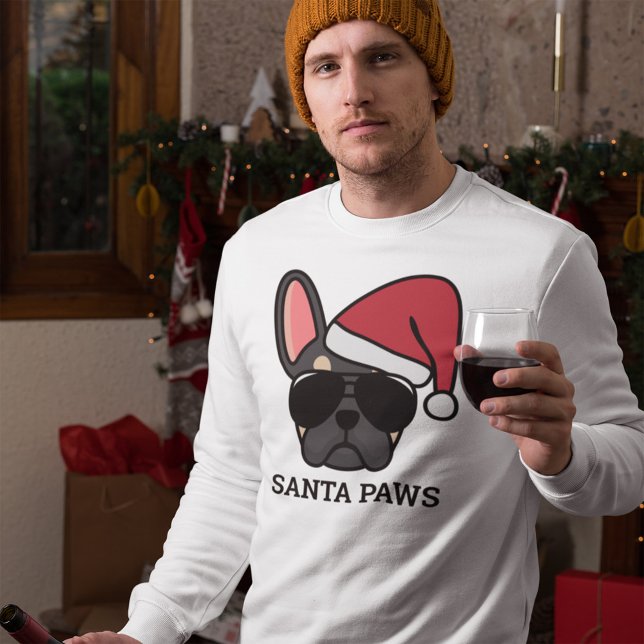 Moletom Sweatshirt do Bulldog Francês Preto e Marrom de Na (Criador carregado)