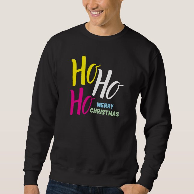 Moletom Sweatshirt: Ho Ho Ho Merry Christmas (preto) (Frente)