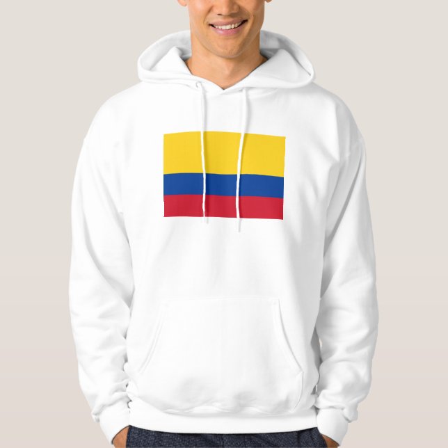 Moletom Sweatshirt Hooded com bandeira da Colômbia (Frente)