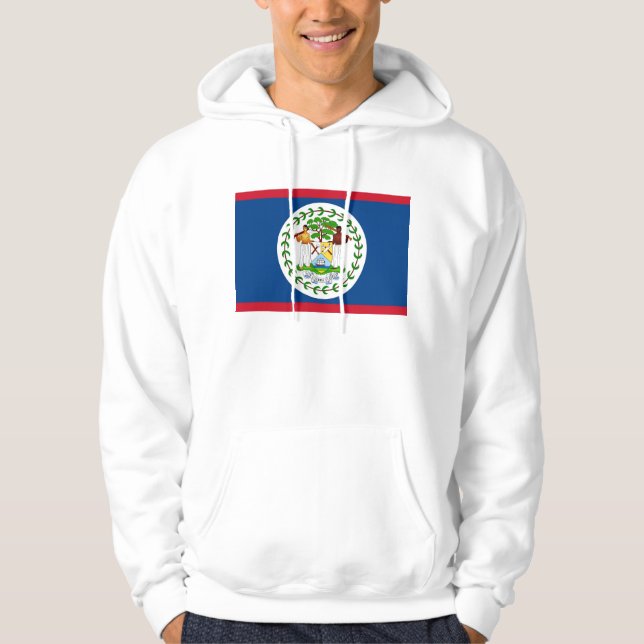 Moletom Sweatshirt Hooded com bandeira de Belize (Frente)