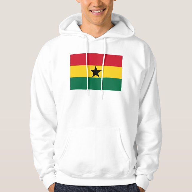 Moletom Sweatshirt Hooded com Bandeira de Gana (Frente)