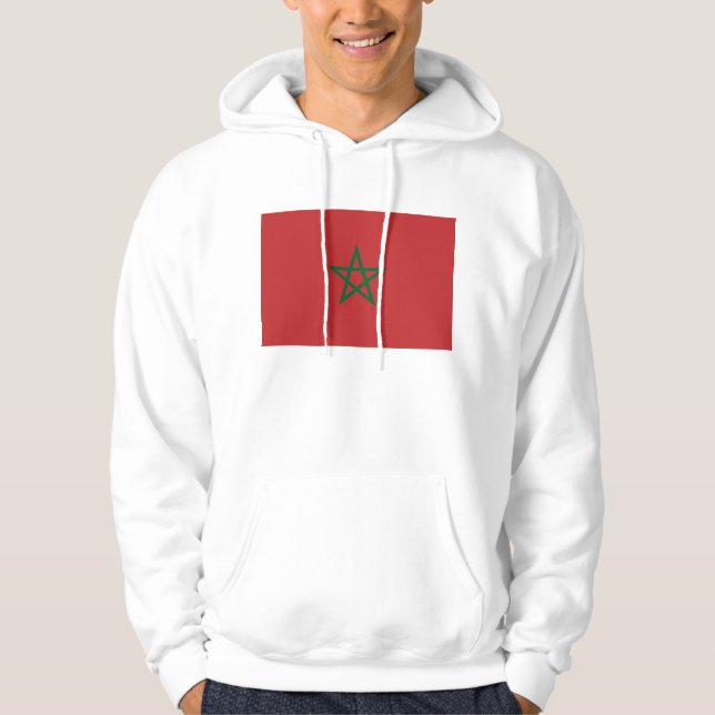 Moletom Sweatshirt Hooded com Bandeira de Marrocos (Frente)