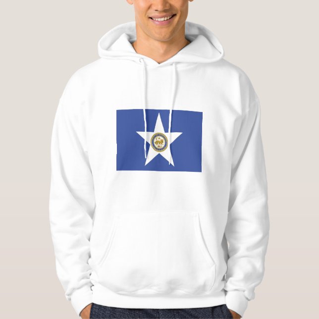 Moletom Sweatshirt Hooded com Flag de Houston, EUA (Frente)
