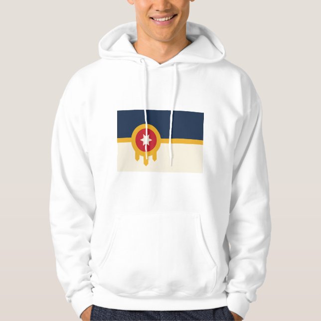 Moletom Sweatshirt Hooded com Flag de Tulsa, Oklahoma (Frente)