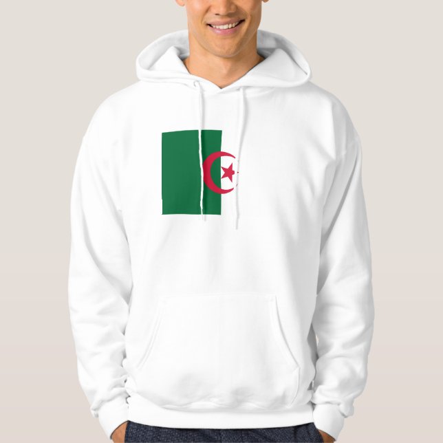 Moletom Sweatshirt Hooded com pavilhão da Argélia (Frente)