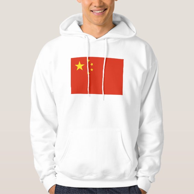 Moletom Sweatshirt Hooded com pavilhão da China (Frente)