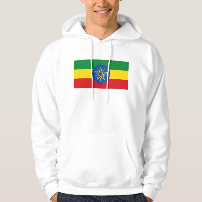 Moletom Sweatshirt Hooded com pavilhão da Etiópia (Frente)