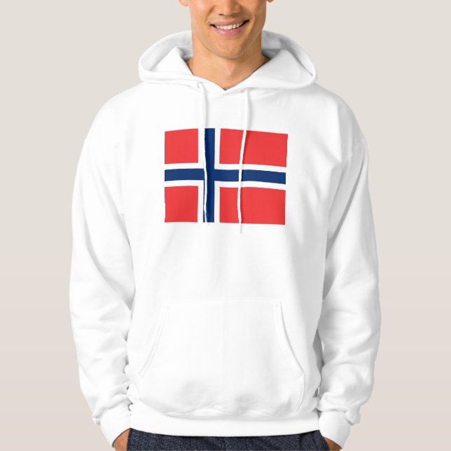 Moletom Sweatshirt Hooded com pavilhão da Noruega (Frente)