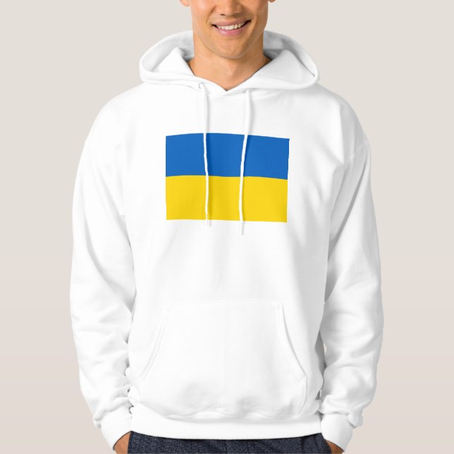 Moletom Sweatshirt Hooded com pavilhão da Ucrânia (Frente)