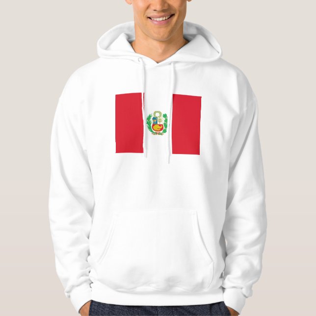Moletom Sweatshirt Hooded com pavilhão do Peru (Frente)