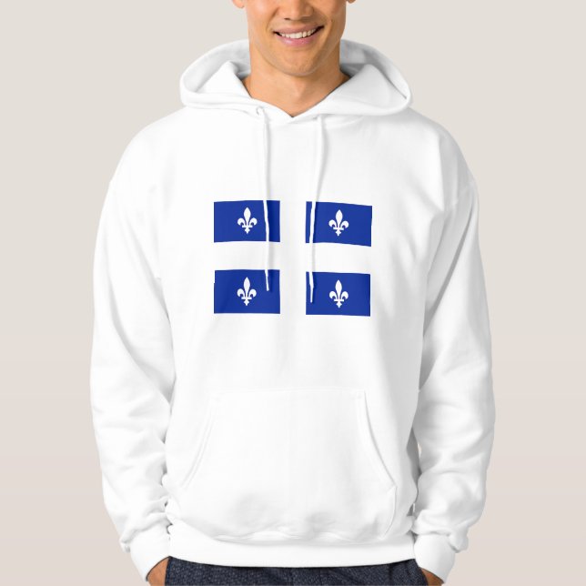 Moletom Sweatshirt Hooded com pavilhão do Quebec, Canadá (Frente)