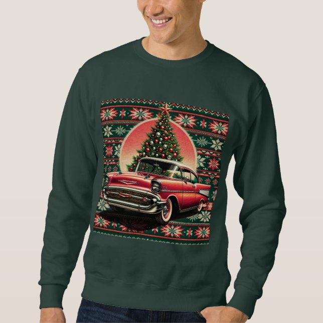 Moletom Sweatshirt noël Chevrolet BEL AIR 1957 (Frente)