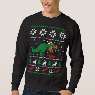 Moletom T Rex Comendo Reindeer Engraçada Dinossauro Natal 