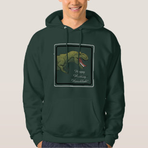 Moletom T-Rex Dinossaur Hanukkah Unisex Hoodie