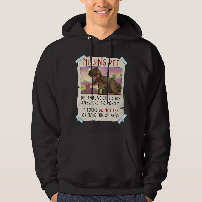 Moletom T Rex Tshirt Engraçada, Engraçada E Desaparecida,  (Frente)