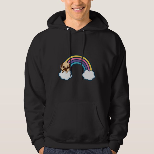 Moletom T-Shirt Clássico Clássico Cute Pug Colorful 917 (Frente)