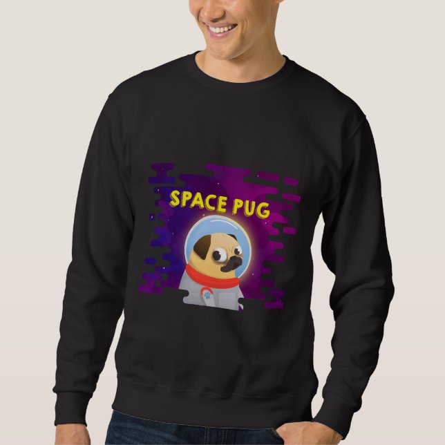 Moletom T-Shirt Clássico com Pug Espacial 432 (Frente)