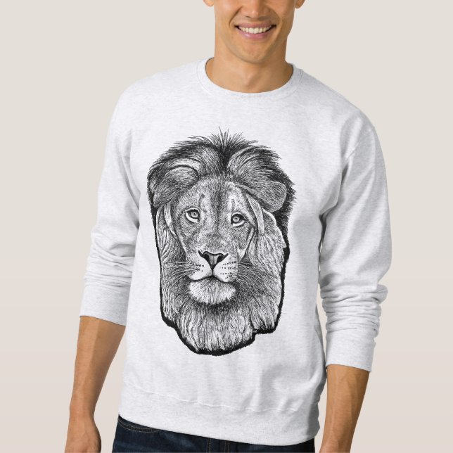 Moletom T-Shirt de Desenho de Leão (Frente)