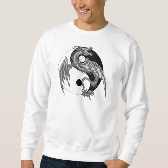 Moletom T-shirt de Yin Yang do dragão (Frente)