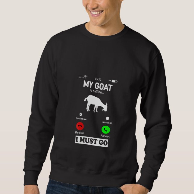 Moletom T-shirt feminino Minha Cabra Está Chamando E Eu De (Frente)
