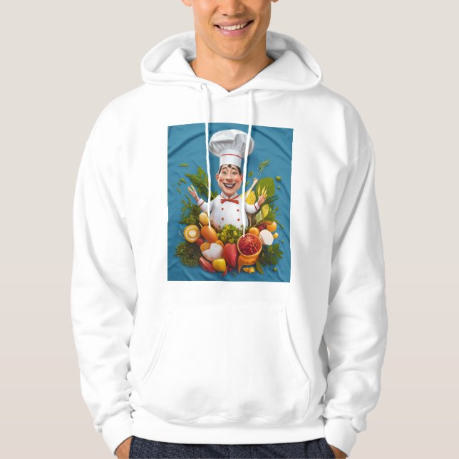 Moletom T-Shirt hoodie com cozinheiro feliz (Frente)