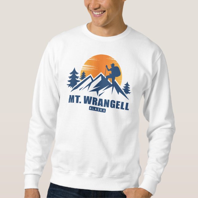Moletom T-Shirt Retro Mount Wrangell Hike (Frente)