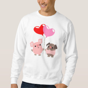 Moletom T-shirt Tangled dos corações (porcos dos desenho