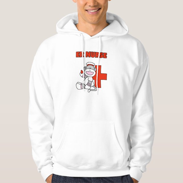 Moletom T-shirts e presentes da enfermeira Sock Monkey ER (Frente)