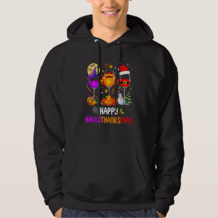 Moletom Taças de Vinho Feliz Hallothanksmas Chapéu de Brux