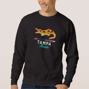 Moletom Tampa Florida Usa Alligator Retro Sun Palm Trees S