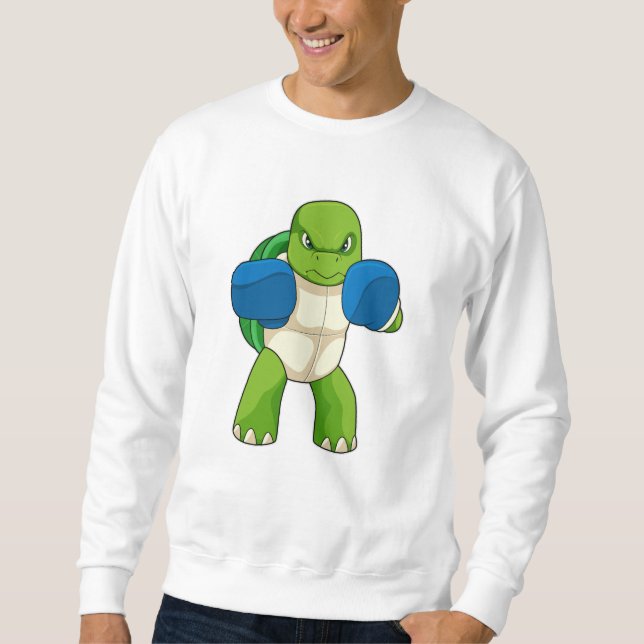 Moletom Tartaruga como Boxer com luvas "in a box" (Frente)