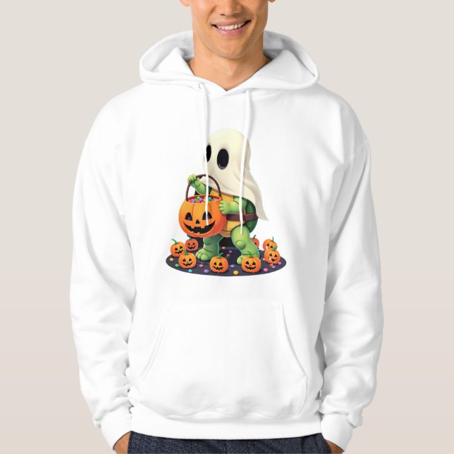 Moletom Tartaruga Fantasma de Halloween Fofa com Doce (2) (Frente)