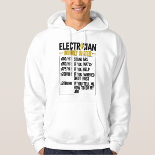 Moletom Taxas Horárias de Eletricista Masculino Lineman En