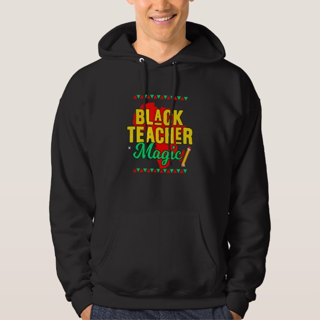 Moletom Teach Black History Month Kids Black Teacher Afric (Frente)