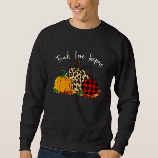 Moletom Teach Love Inspire Rainbow Fall Prek Kinder Teache