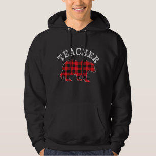 Moletom TéACHER Bear RED Black Buffalo Xadrez Mama Checker